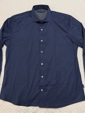 Stone Rose Burton Up Long Sleeve Blue Shirt Men’s Size Large